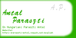 antal paraszti business card